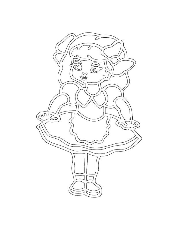 Трафарет на окно кукла