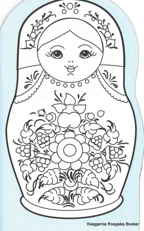 Матрешка раскраска для детей