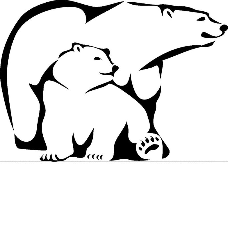 Силуэт белого медведя