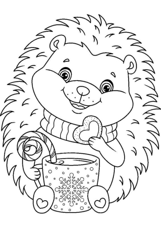 Ежик раскраска для малышей
