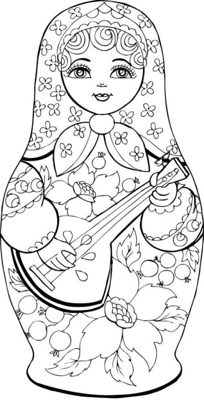 Матрешка Полхов Майдан раскраска