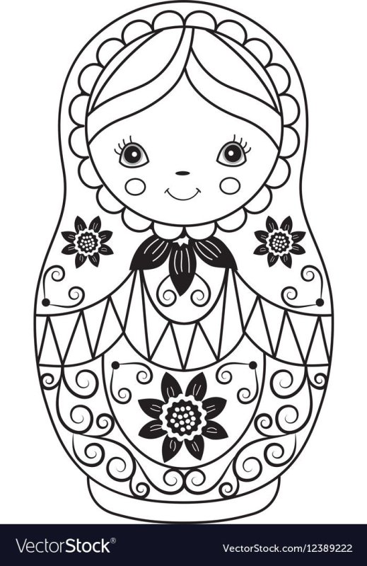 Матрешка разукрашка