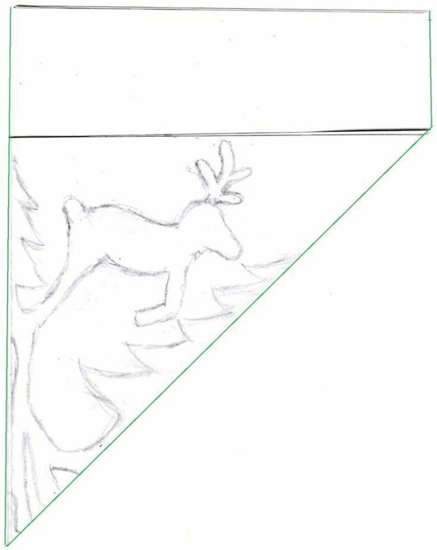 Снежинки из бумаги олень