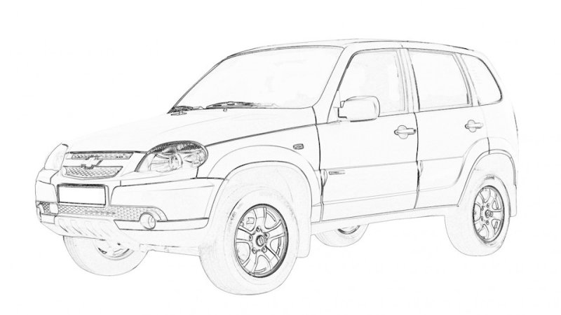 Раскраски Лада Шевроле Нива