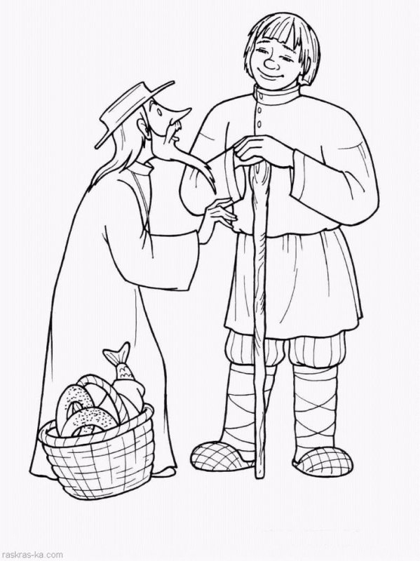 Сказка о попе и работнике его Балде раскраска