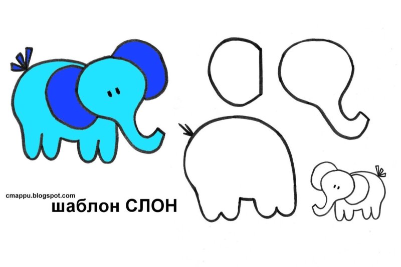 Слон аппликация для детей