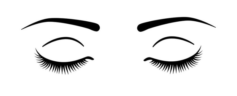 Закрытый глаз схематично