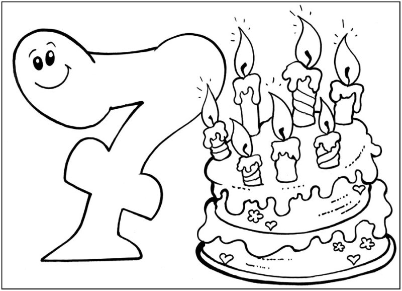 Торт раскраска для детей