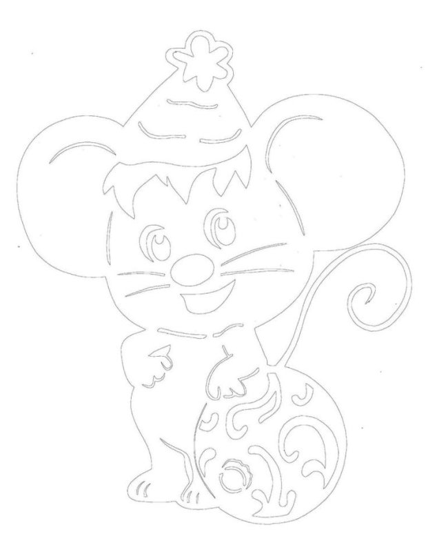 Мышка вытынанка на окно