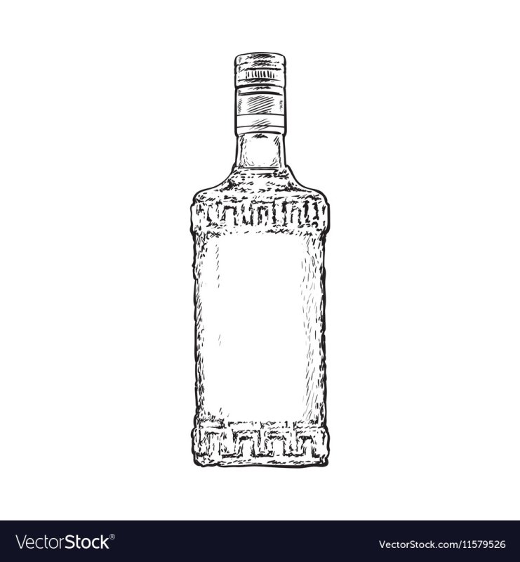Нарисованная бутылка алкоголя