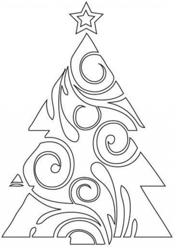 Новогодние трафареты елочка