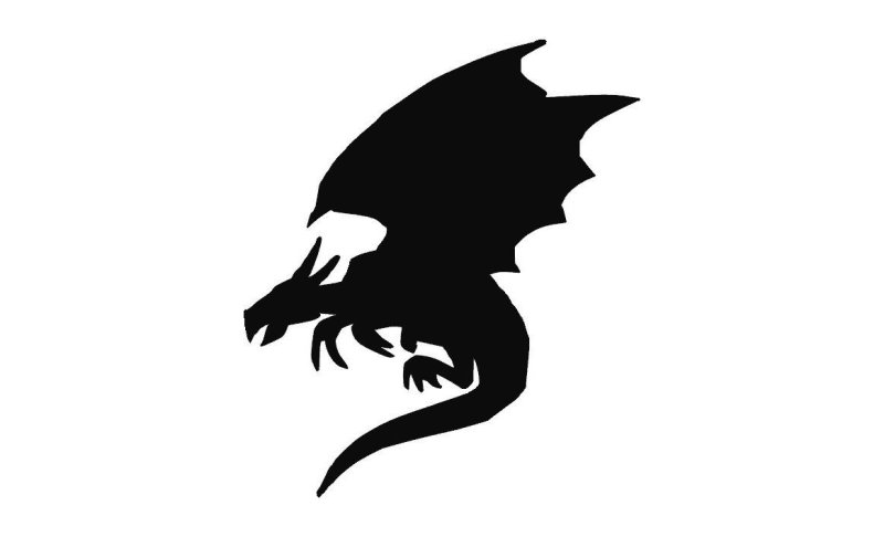 Силуэт дракона для вырезания