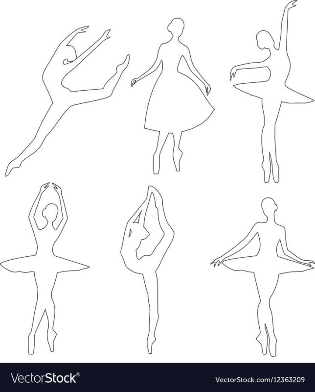 Балерина из бумаги трафарет