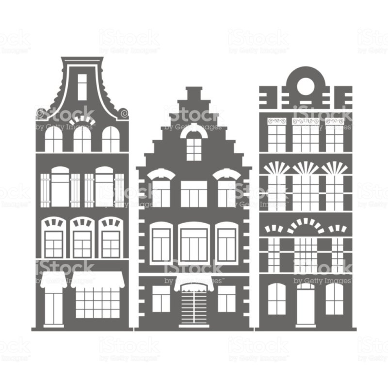 Голландские домики трафарет