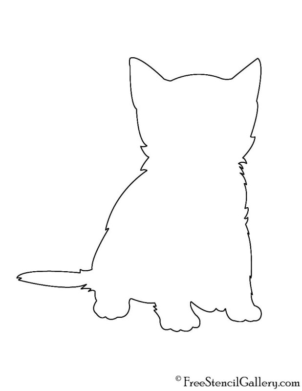 Трафарет котика для рисования