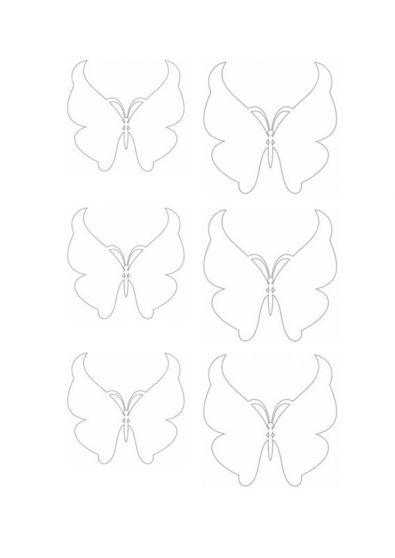 Трафарет бабочки для торта