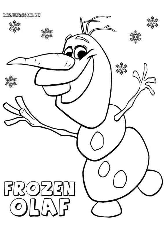 Снеговик из холодного сердца раскраска