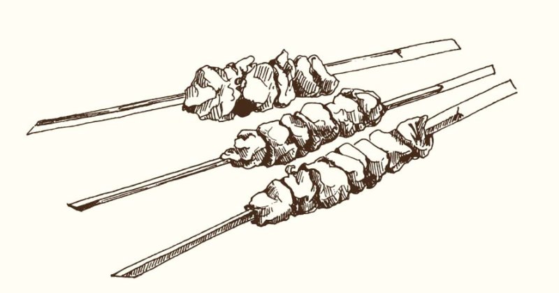 Шашлык раскраска