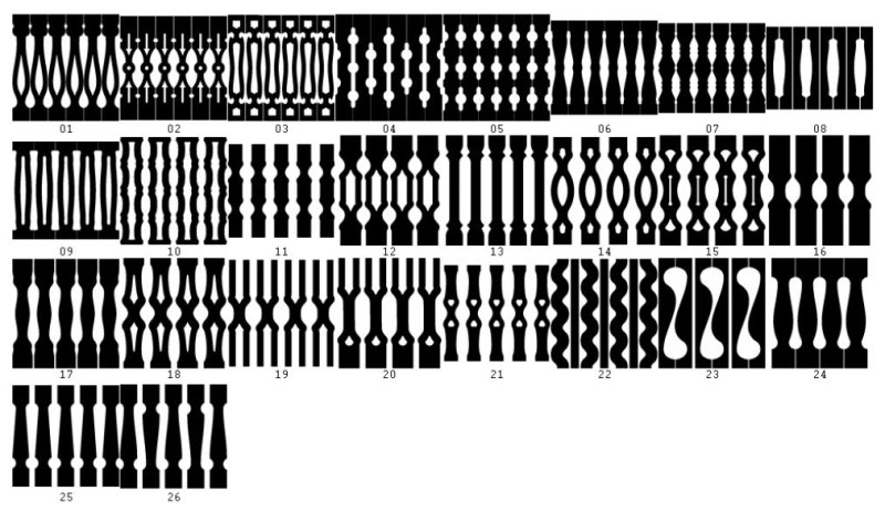 Плоские балясины из дерева