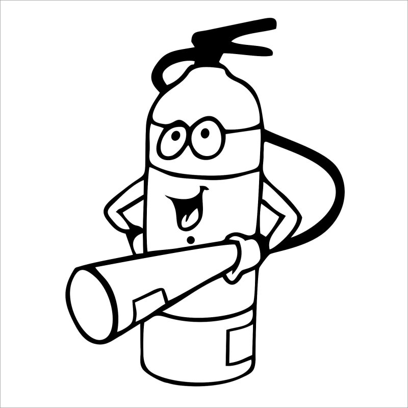 Трафарет огнетушителя для рисования