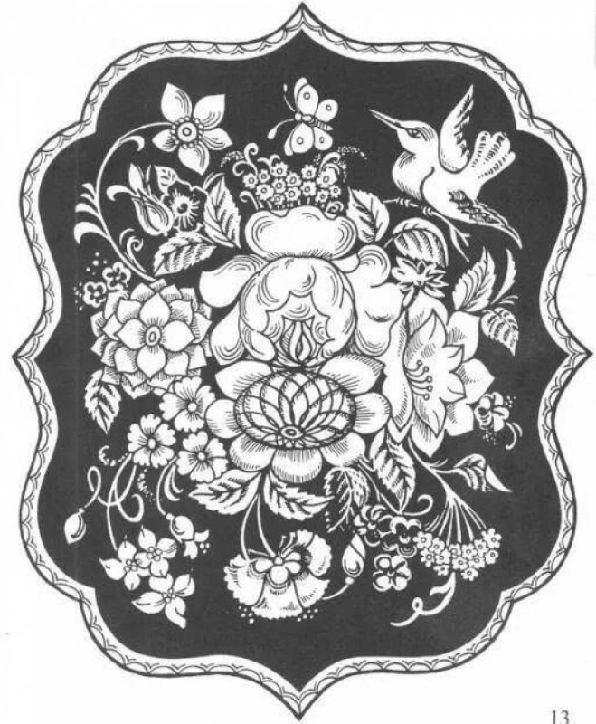 Жостово роспись раскраска