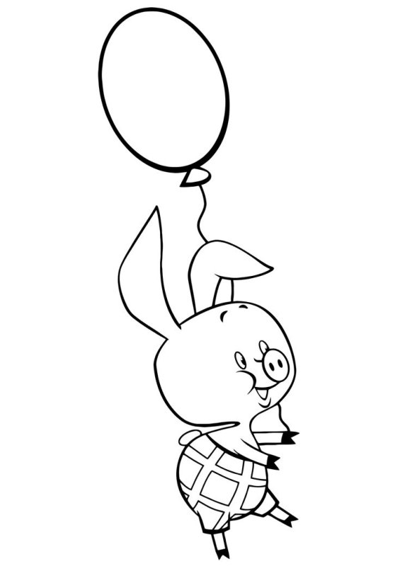 Пятачок из Винни пуха с шариком