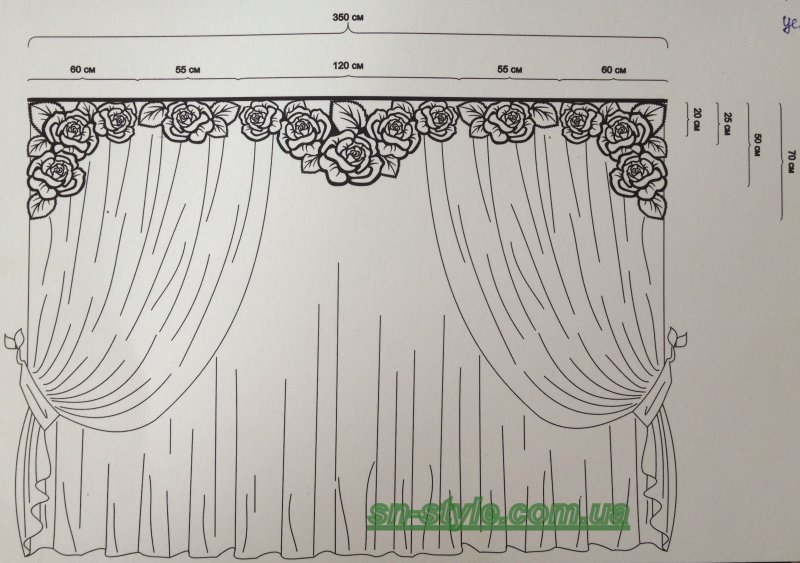 Трафаретный ламбрекен