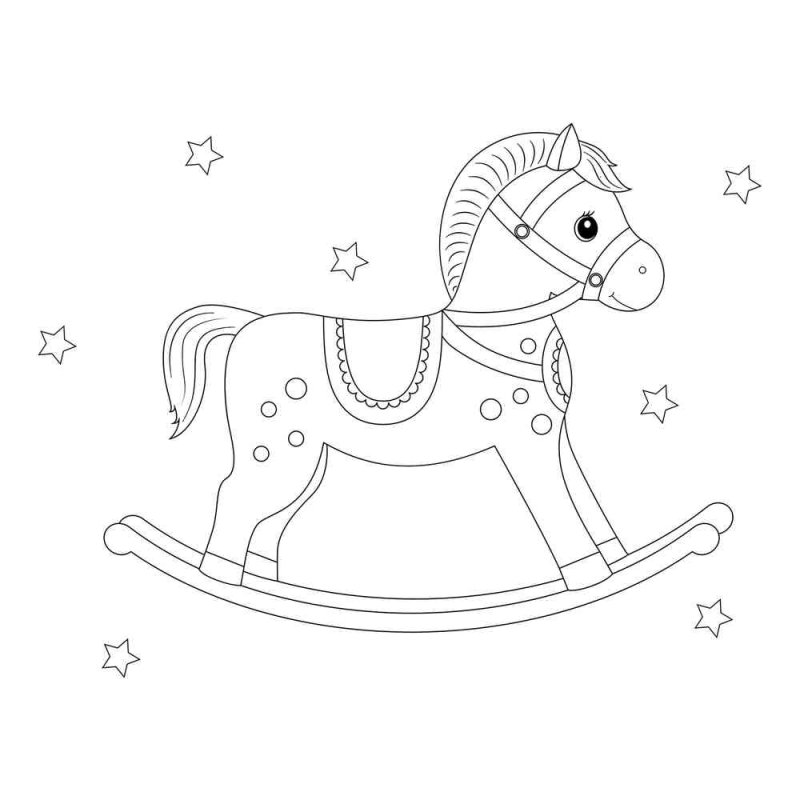 Лошадка раскраска для детей