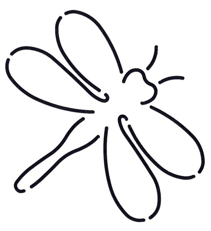 Стрекоза трафарет для вырезания
