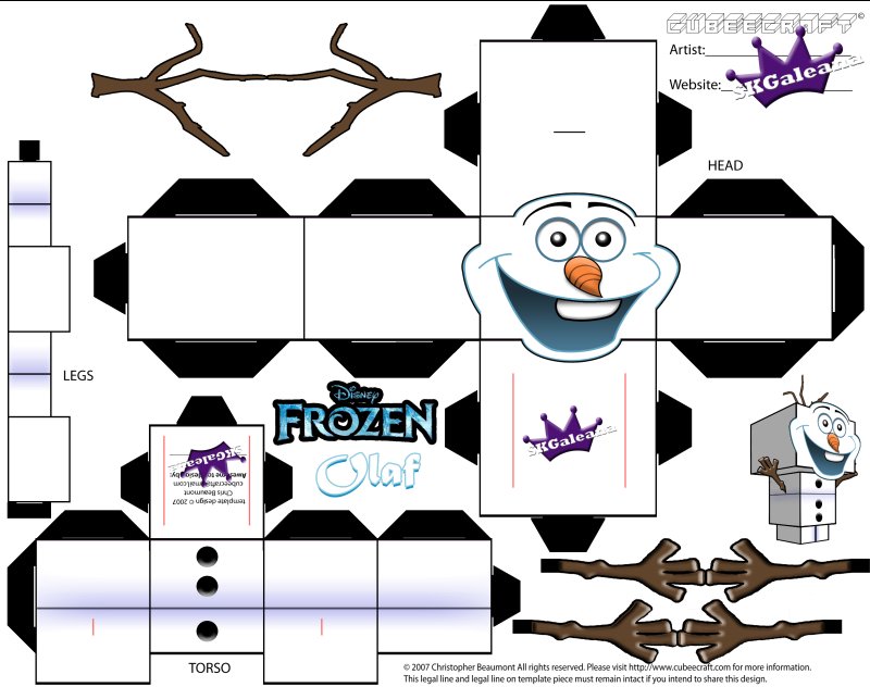 Развертки бумажных игрушек для детей