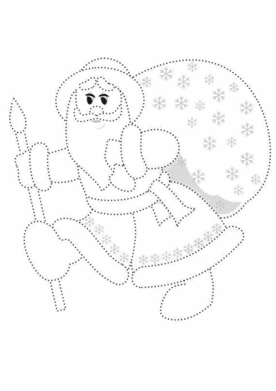 Обведи по точкам новый год