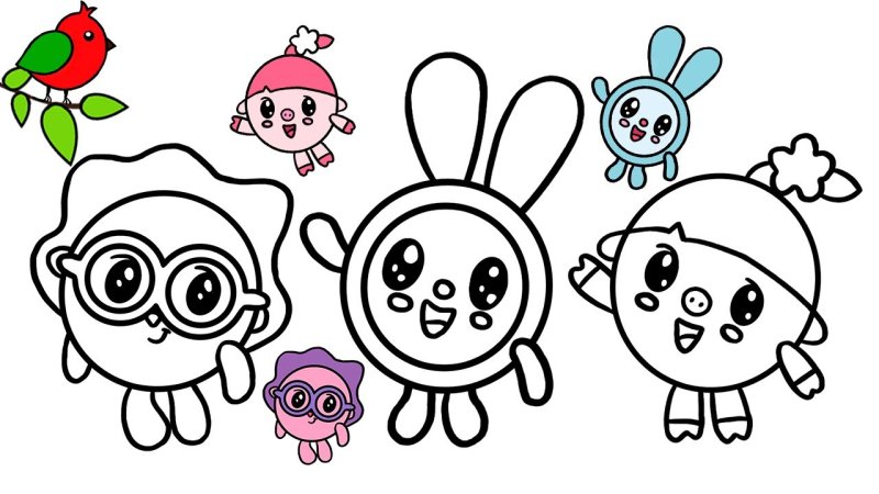 Раскраска Малышарики