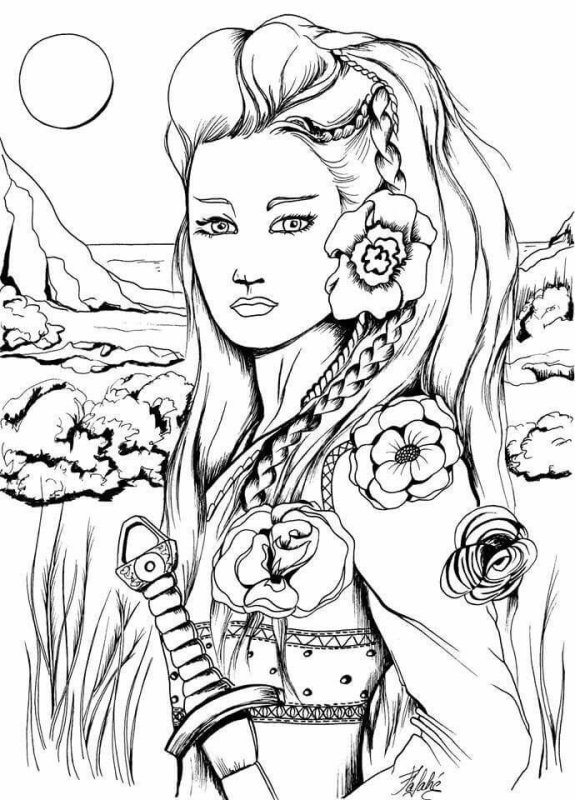 Раскраска женщина