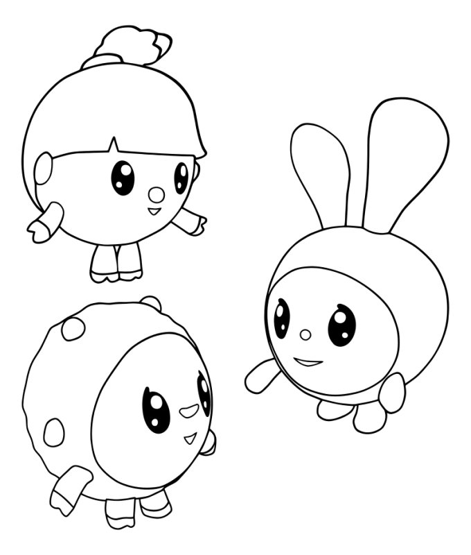 Раскраска Малышарики Формат а4