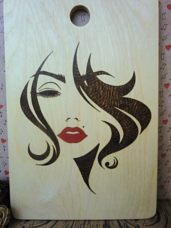 Эскизы для выжигания по дереву девушки