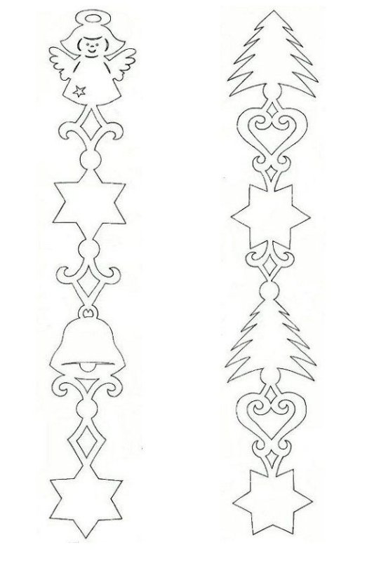 Гирлянда трафареты для вырезания на окна