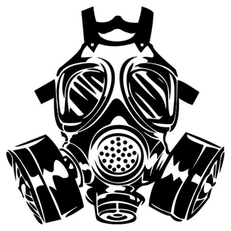 Противогаз черно белый