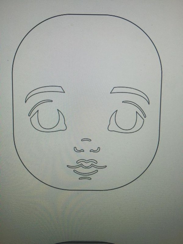 Трафарет для рисования лица текстильной куклы