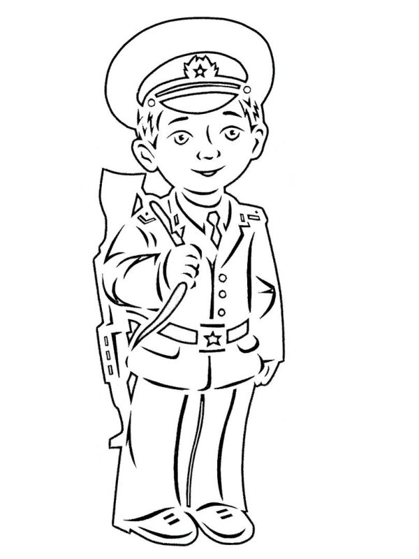 Вытынанки дети в военной форме