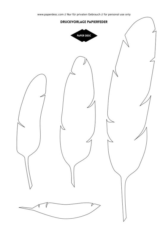 Трафарет перьев для печати