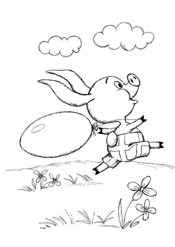 Винни пух и Пятачок раскраска для детей