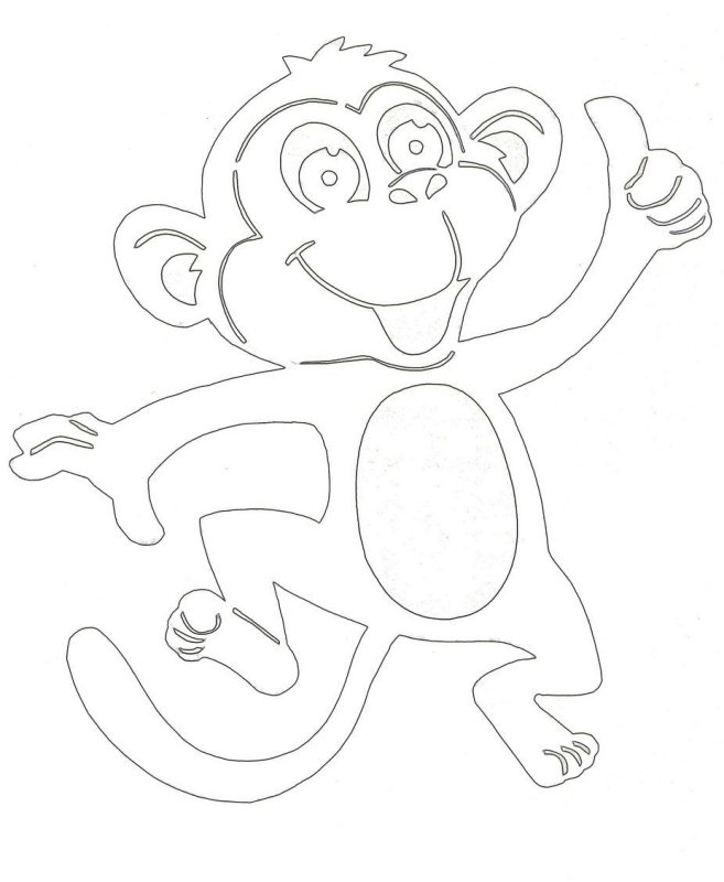 Трафарет обезьяны для вырезания