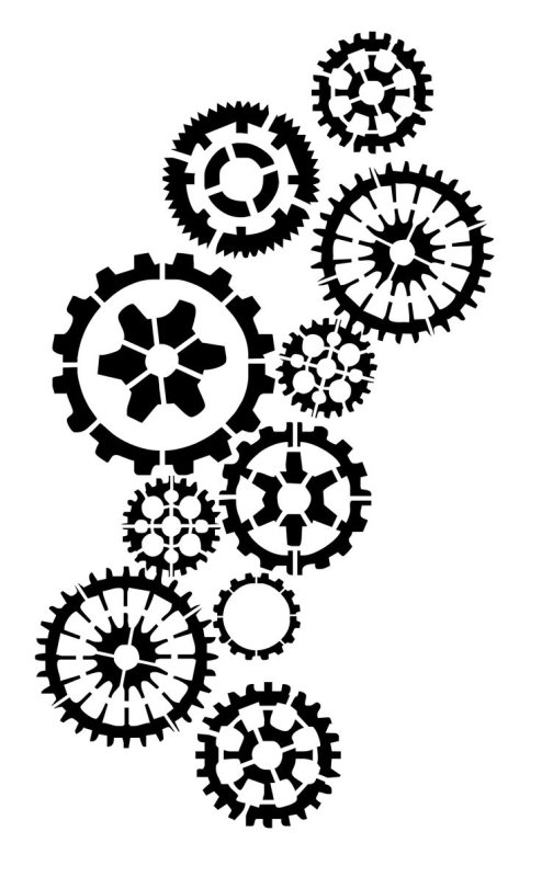 Трафарет шестерни