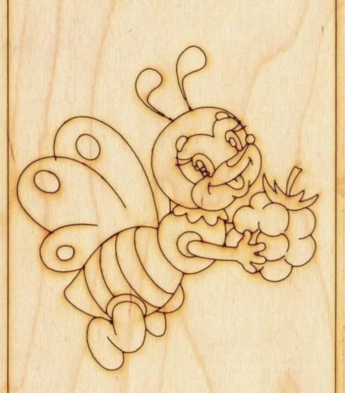 Выжигание на фанере дети