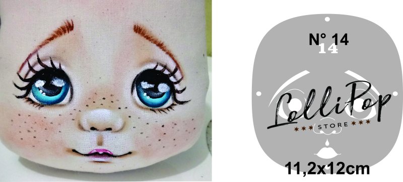 Трафарет кукольного лица