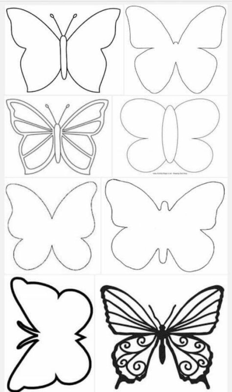 Трафарет бабочки для вырезания