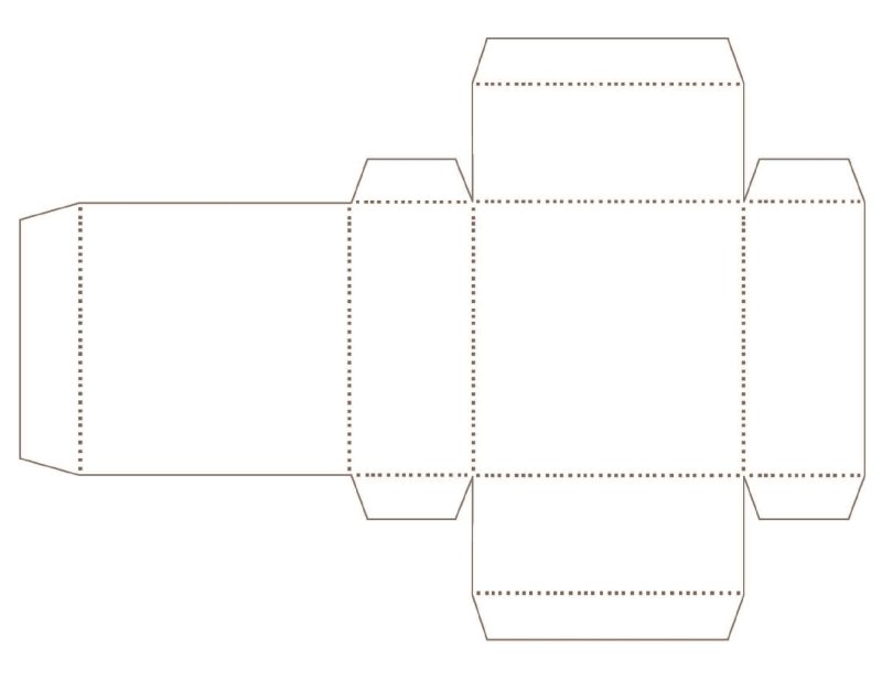 Трафарет коробки для подарка