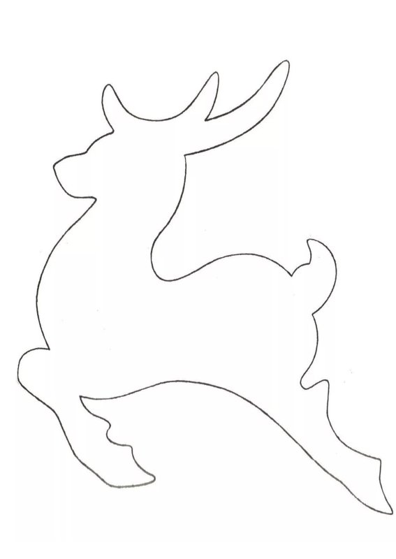 Трафарет оленя для вырезания