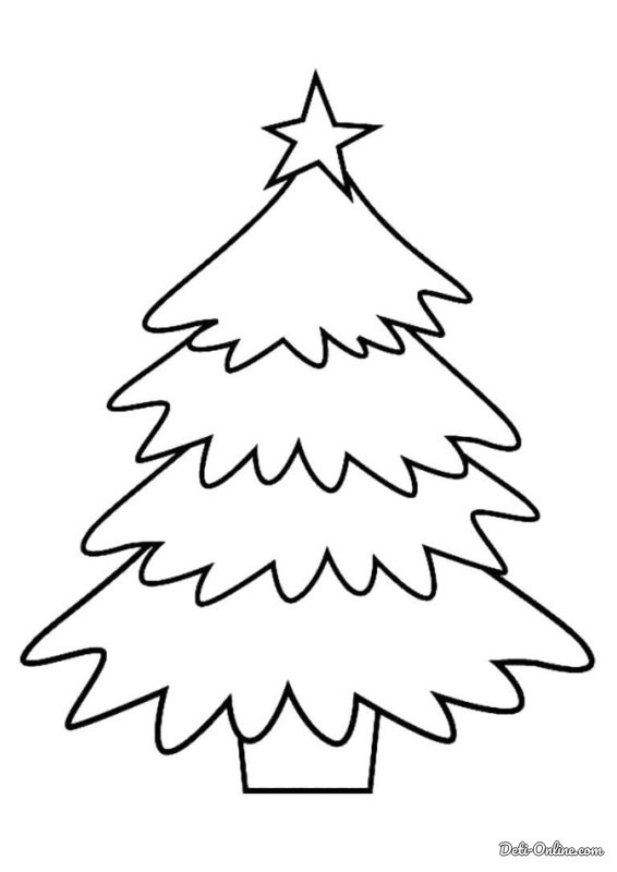 Елка раскраска