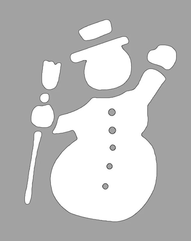 Снеговик трафарет